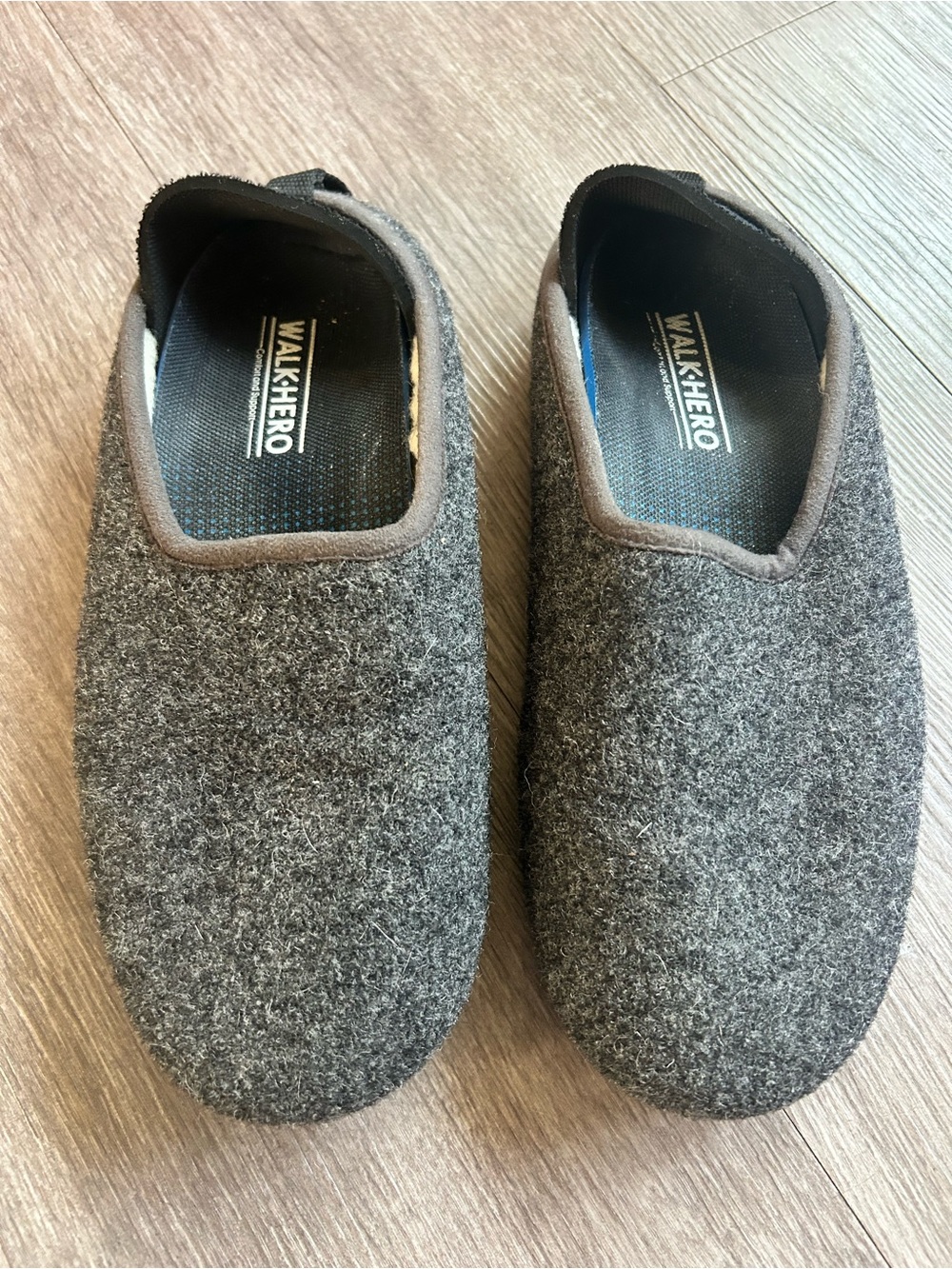 Women's Gray Wool Slip-On Slippers